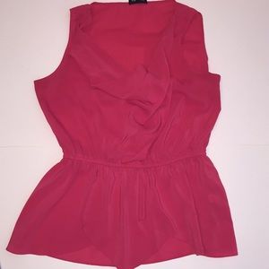 Drape Neck Tulip Hem Blouse, Size L